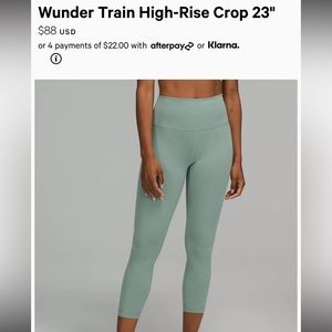 Lululemon Wunder Train High Rise Crop - Misty Glade